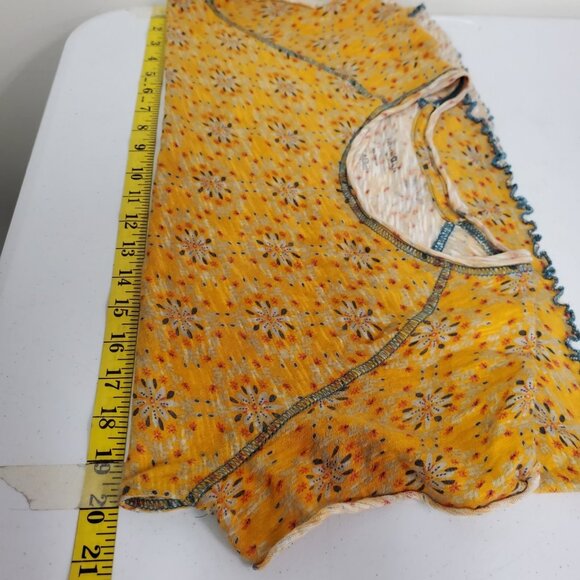 Natural Life Womens Raglan Sleeve Floral T Shirt Size L Yellow Boho Sustainable - Picture 5 of 8